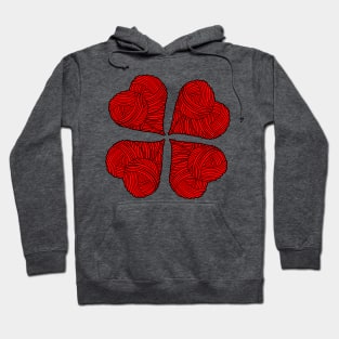 Yarn heart pattern Hoodie